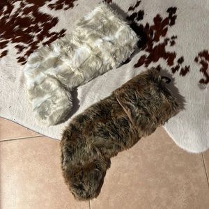 Faux fur stockings set of 2